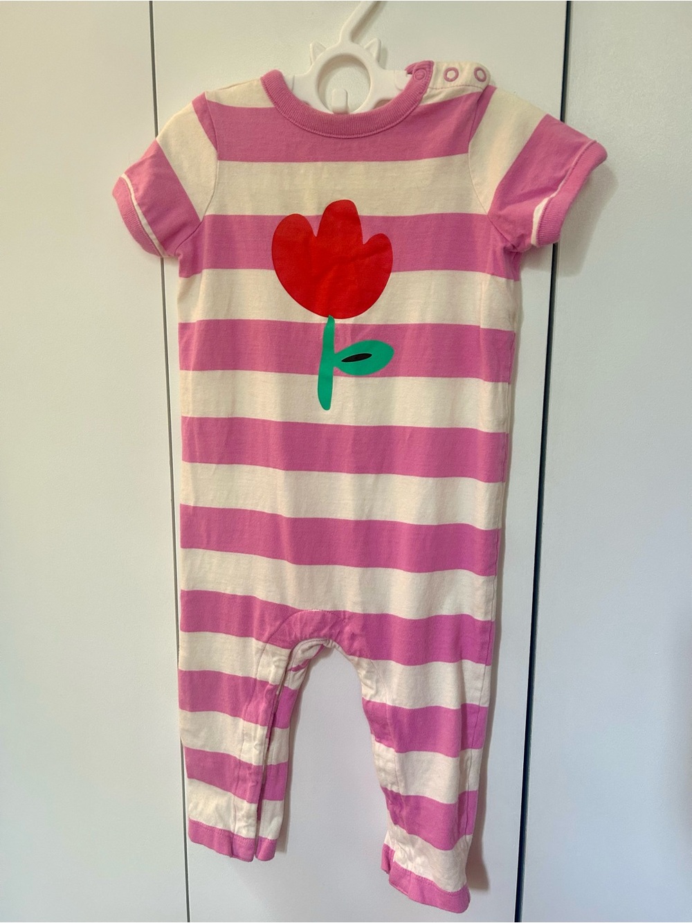 Hanna Andersson Pink & White Striped  Romper